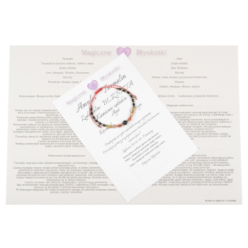 Bransoletka celebrytka TURMALIN + znak zodiaku BLIŹNIĘTA zodiak